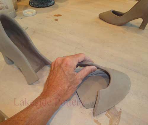 Join slab pieces with slip and score method