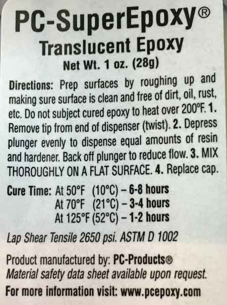 PC-SuperEpoxy Filler - instructions