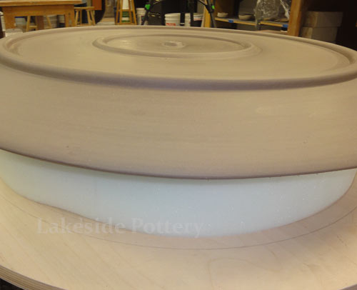 side view of trimmed large platter